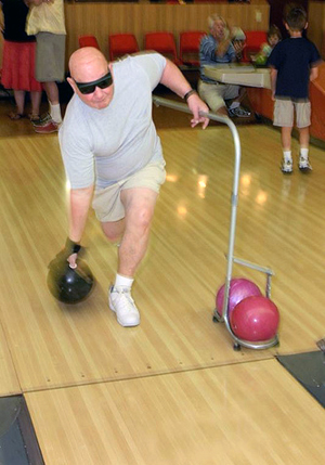 bowling with guide rails