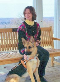 Sue Wiygul Martin with guide dog