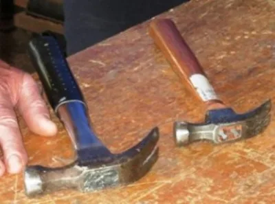A 16-ounce hammer and a tack hammer