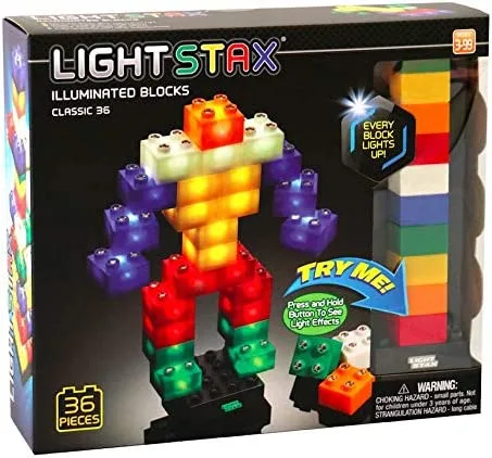 Light Stax – A box with LightStax created into a human like figure.