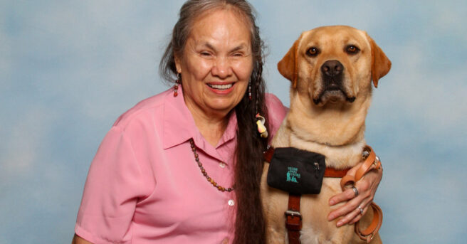 Deanna with her new guide dog