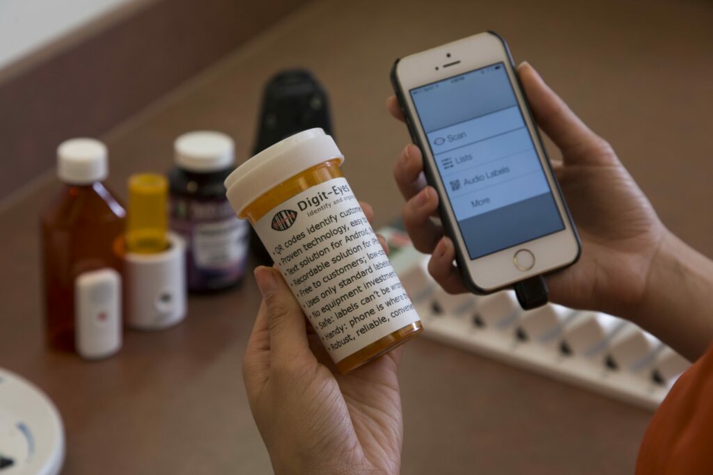 Person scans perscription medication