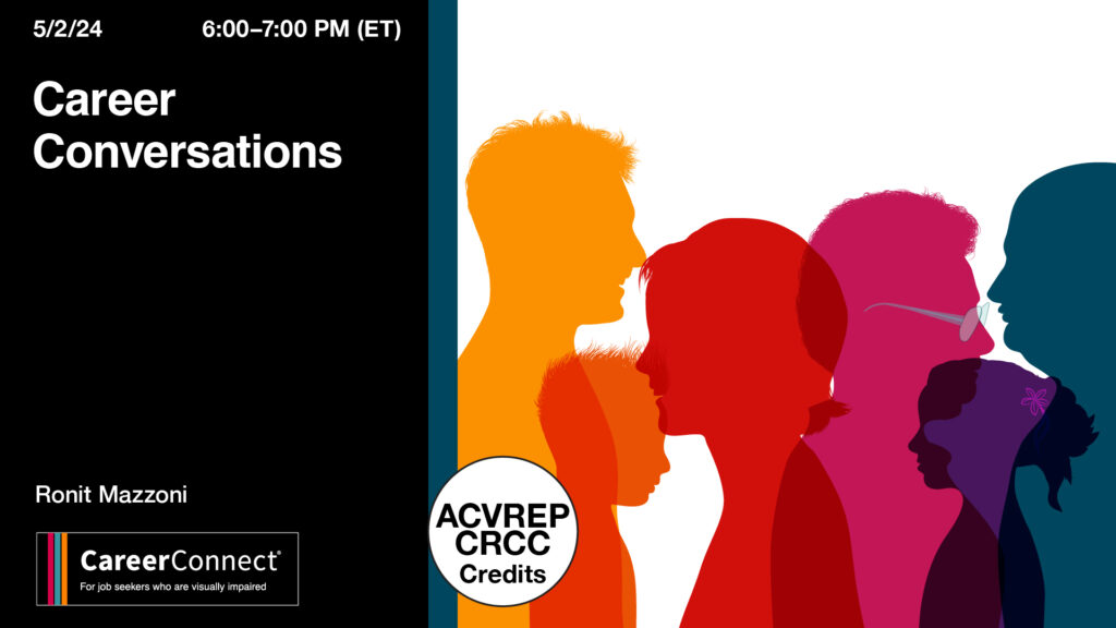 Career Conversations: Interview with a Genetic Counselor May 2, 6-7pm. ACVREP/CRCC credits available