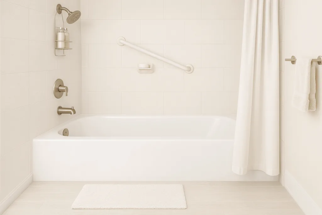 bathtub area with low contrast
