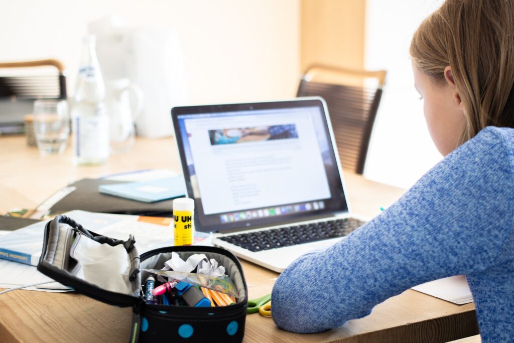 Individual using laptop