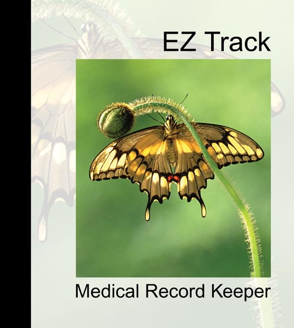EZ Track Medical Record Keeper APH. This is a large print organizational tool for keeping medical records. It provides a system for storing and organizing information on personal identification, medical history, insurance, medications, physicians, and other medical records.