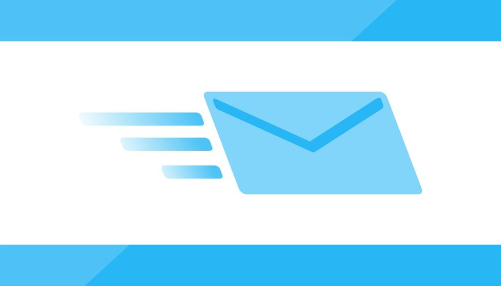 Graphic of an arriving envelope