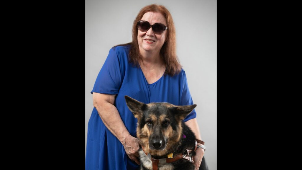 Kim with her dog