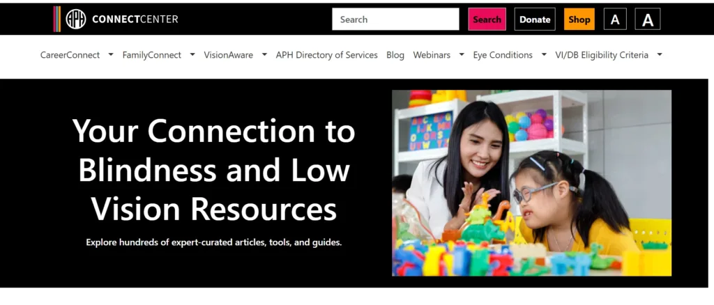 screenshot of the aph connectcenter