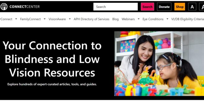 screenshot of the aph connectcenter