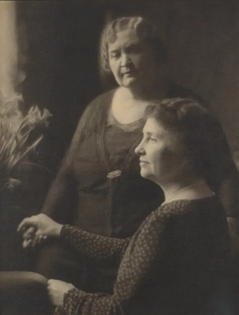 Anne Sullivan pictured with Helen Keller