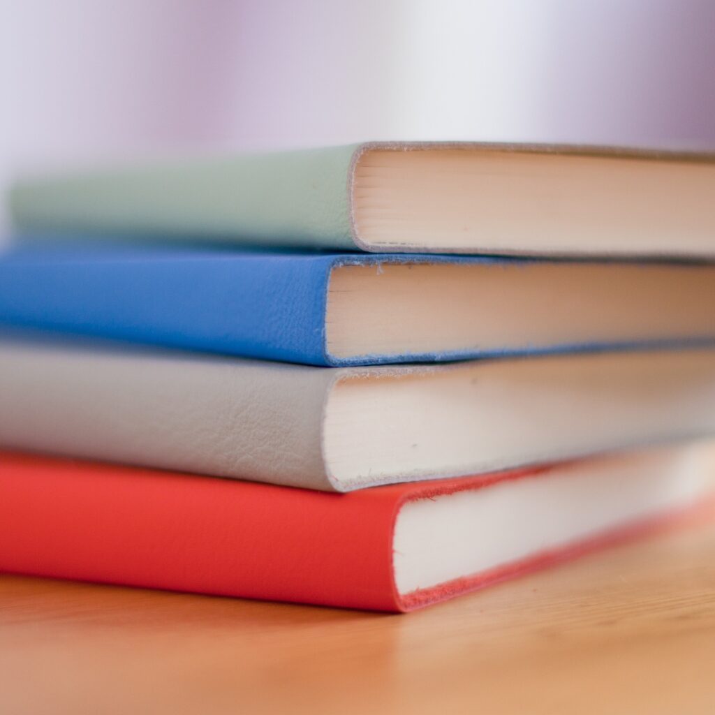 Photo of a stack of books