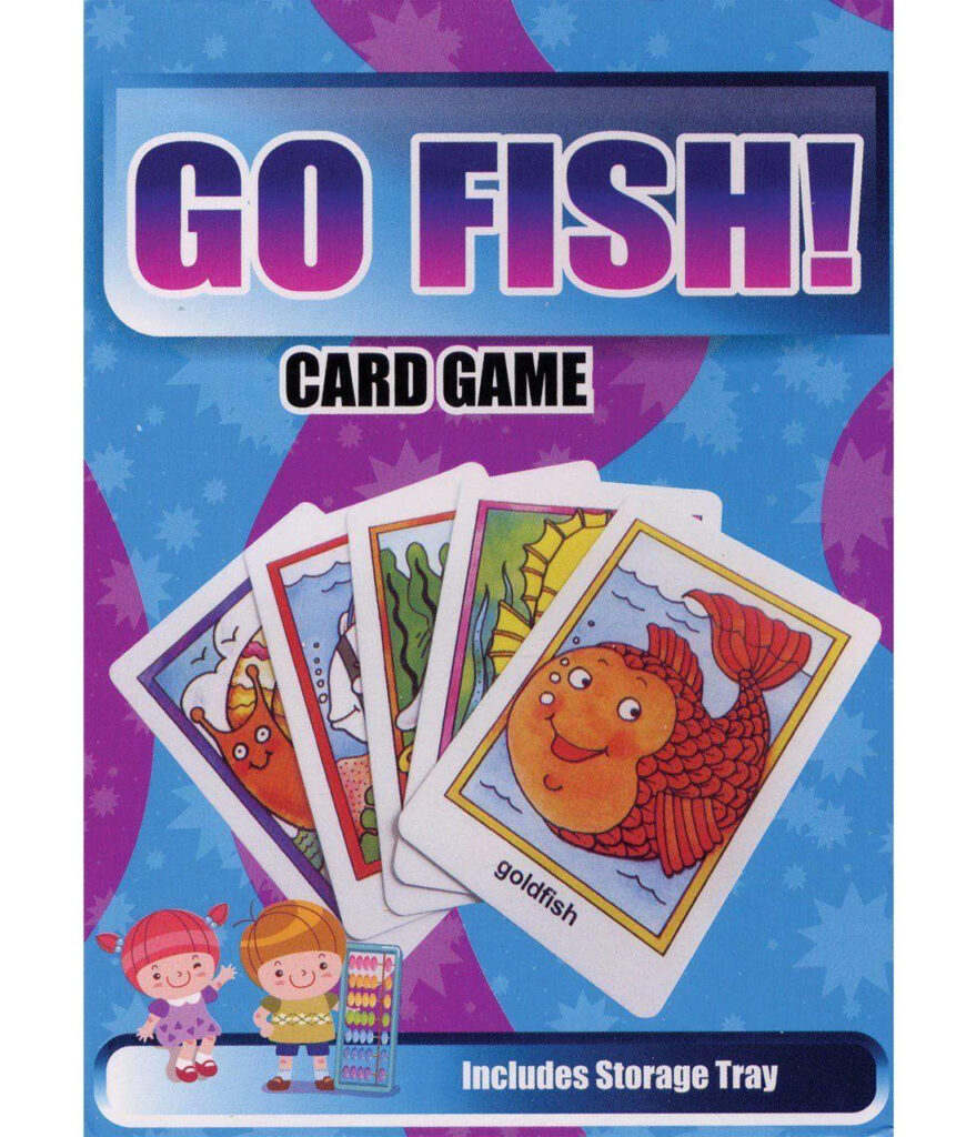 Go Fish Card Game image of 5 Cards on the box.  