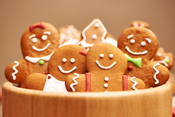 gingerbread cookies decorated for the holidays