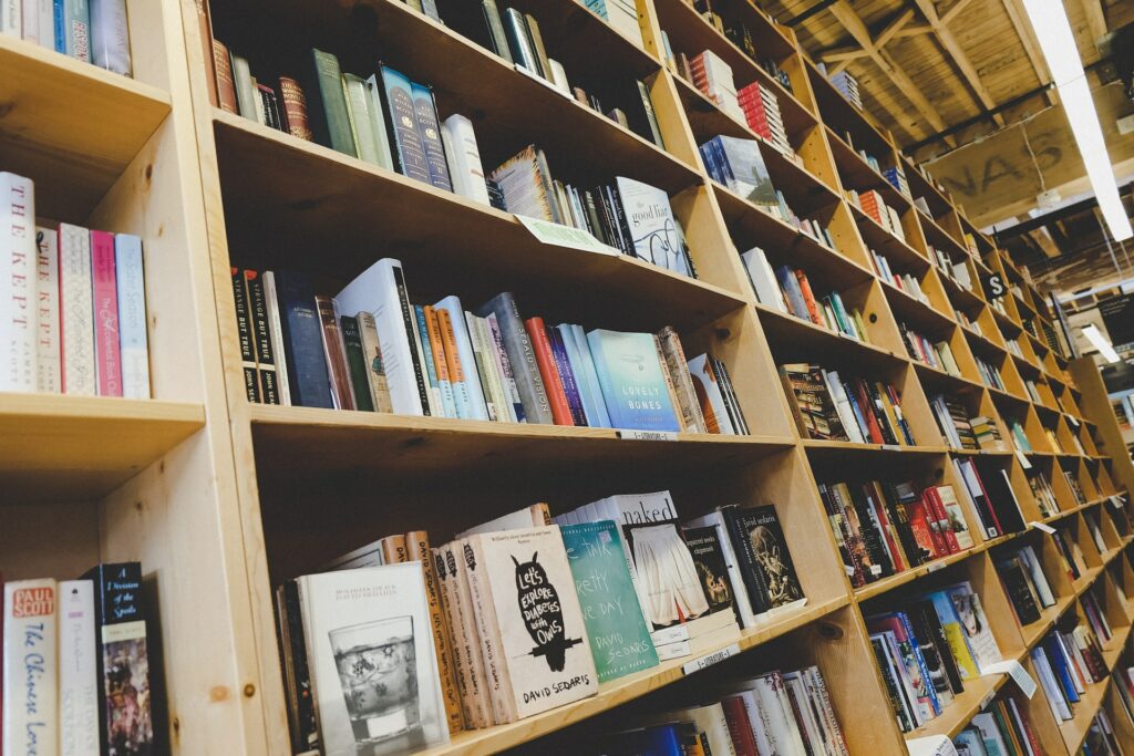 Shelves filled with books