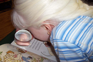 girl using a dome magnifier