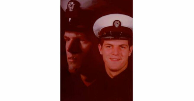 Keeley in uniform when he was in the U.S. Navy.