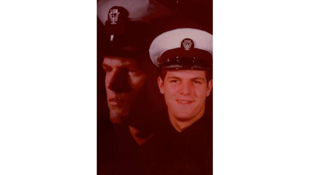Keeley in uniform when he was in the U.S. Navy.