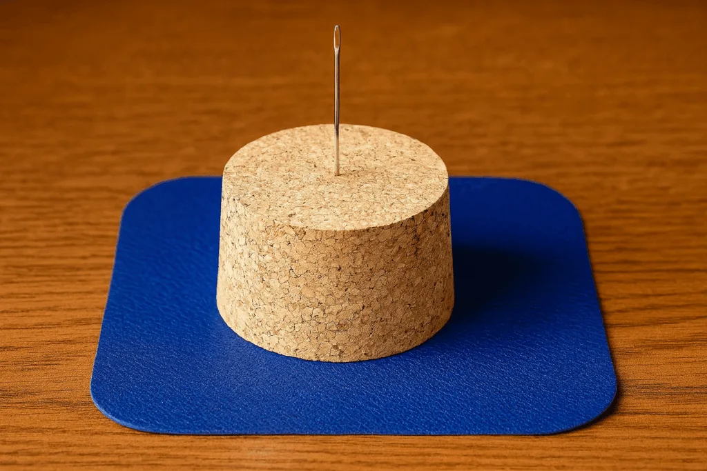 Pin sticking in cork