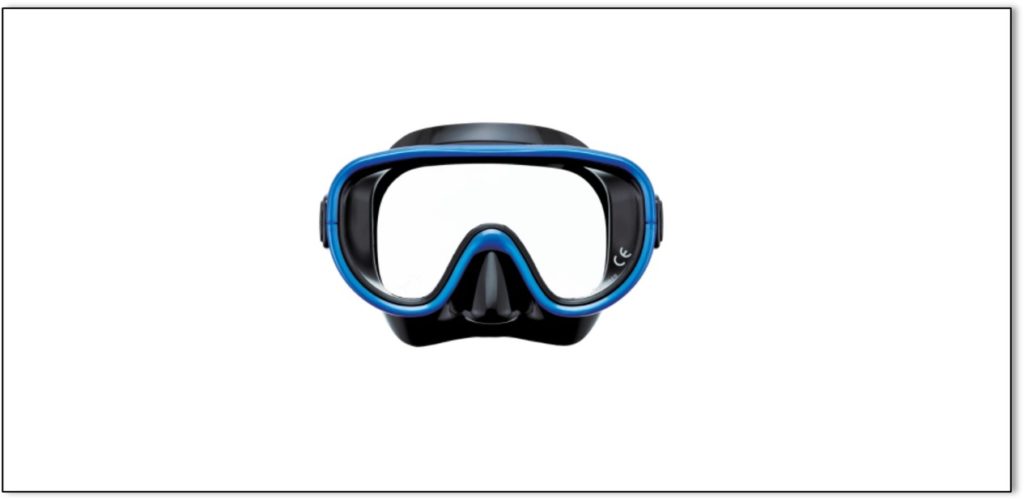 scuba mask indicating how person in initial stages of dementia sees.