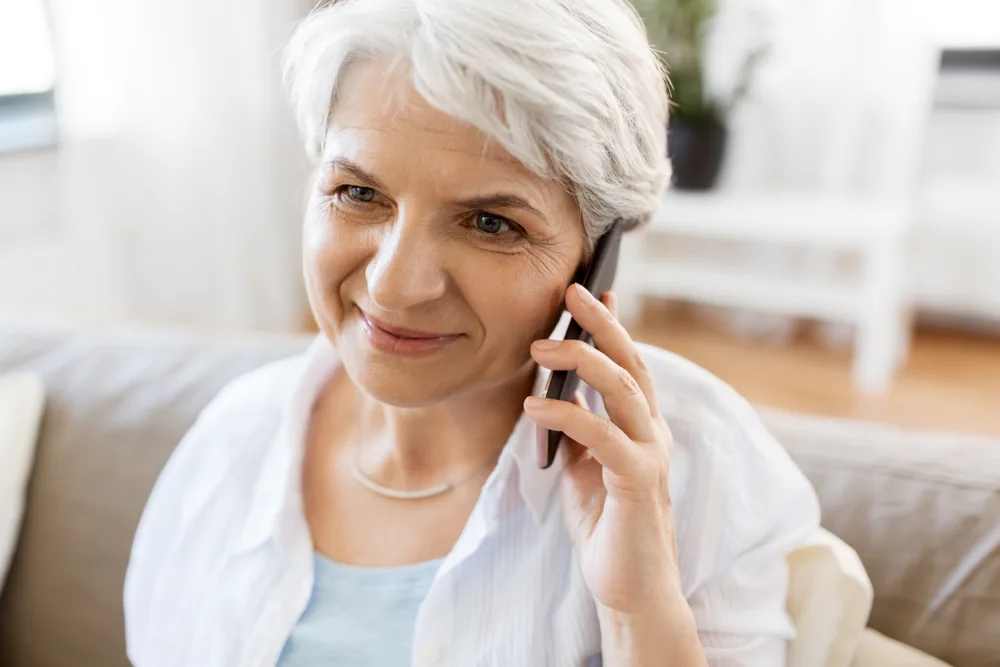 Older person using a smartphone
