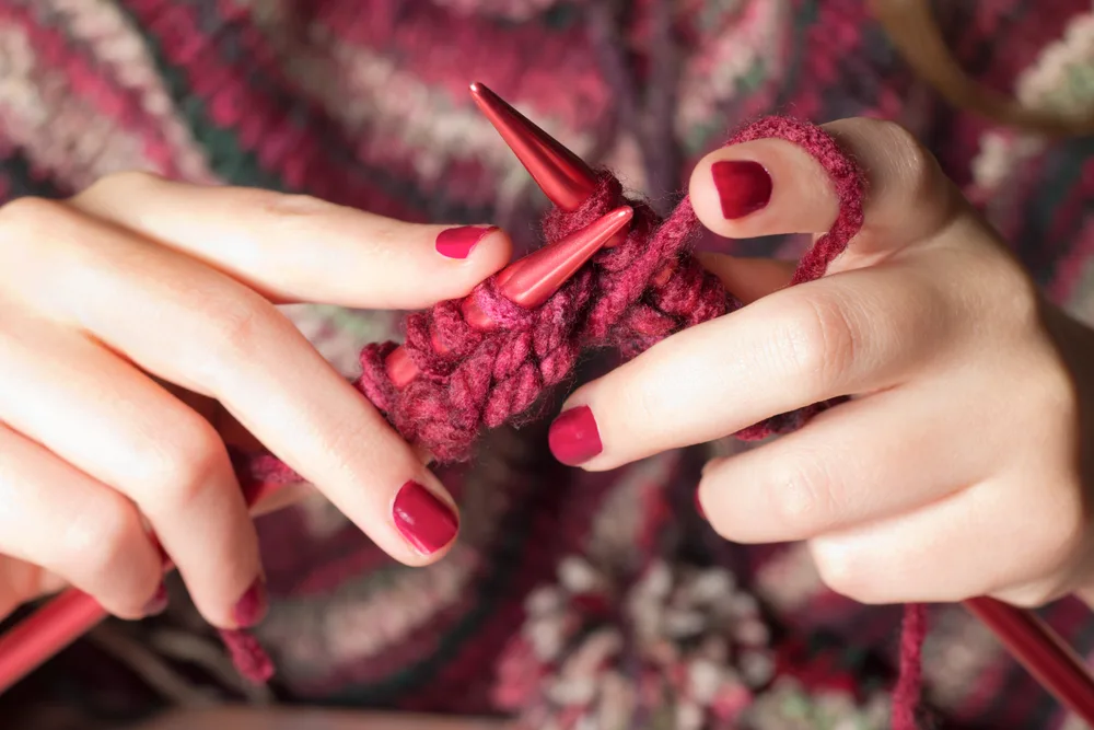 Person knitting