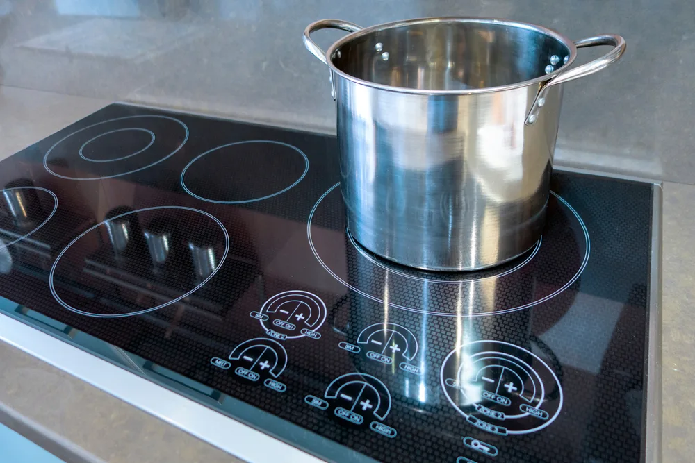 Large pot on a flat-top stove