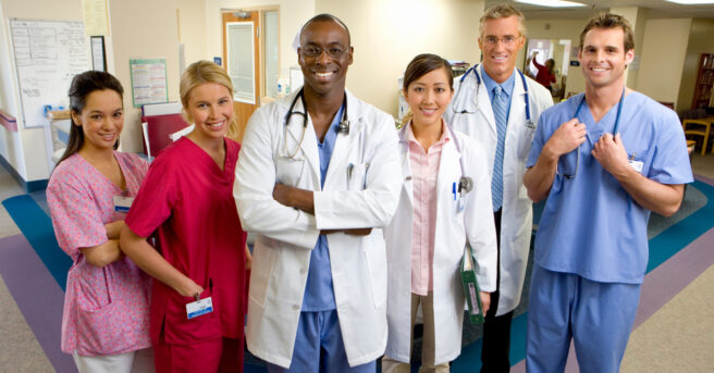 Group of diverse medical professionals