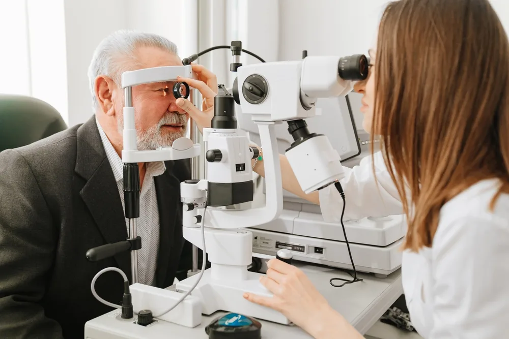 man getting an eye exam