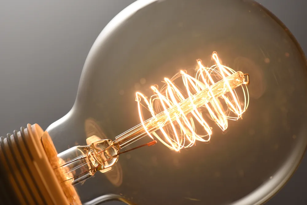 close up photo of lit up light bulb