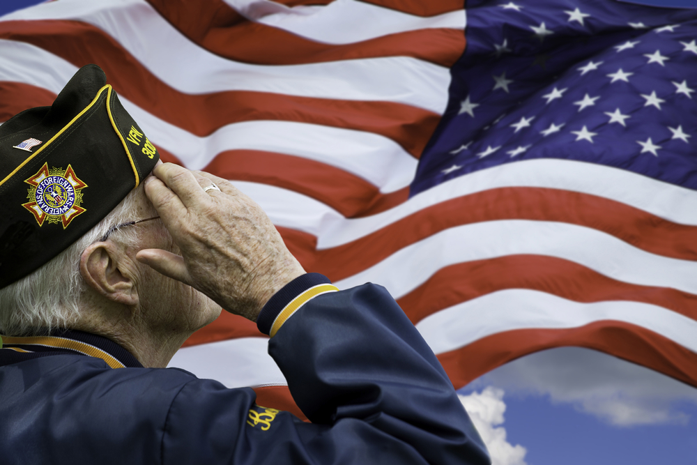 Veteran saluting