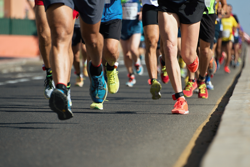 A group of runners in a race