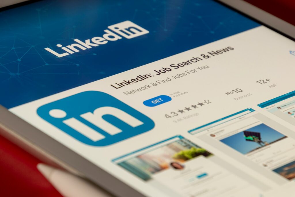 close up of linked in app