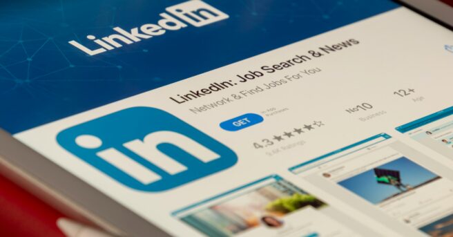 close up of linked in app